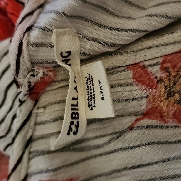 Billabong Floral Dress Size Small Grey Striped Tank Top Scoop Neck - Picture 4 of 5